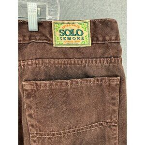 Vintage Solo Semore Jeans Mens 46x29 Brown Baggy Wide Leg Denim Pants Skater Y2K